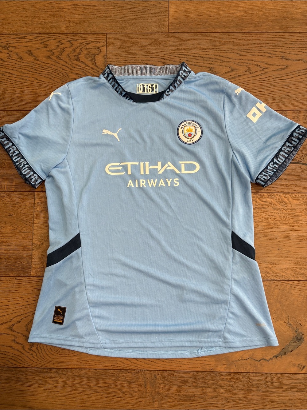 Puma Manchester City Short-Sleeve Jersey - Light Blue & Navy